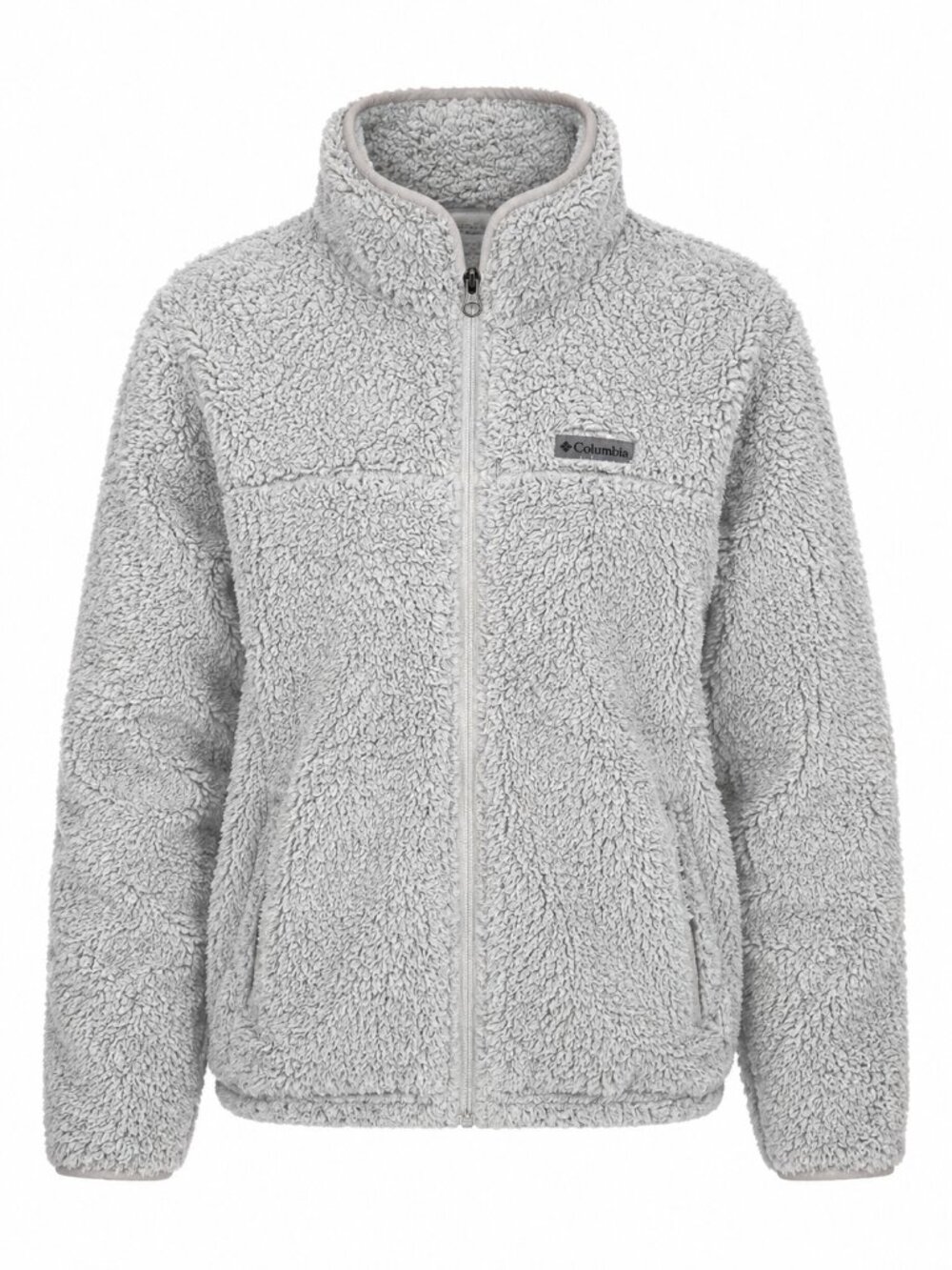 Columbia Gray High Pile Sherpa Fleece Full Zip Jacket Women’s S - Picture 1 of 6